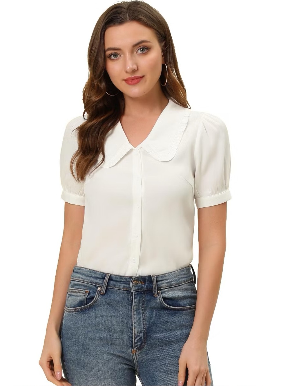 Allegra K Peter Pan collar blouse. Size M.